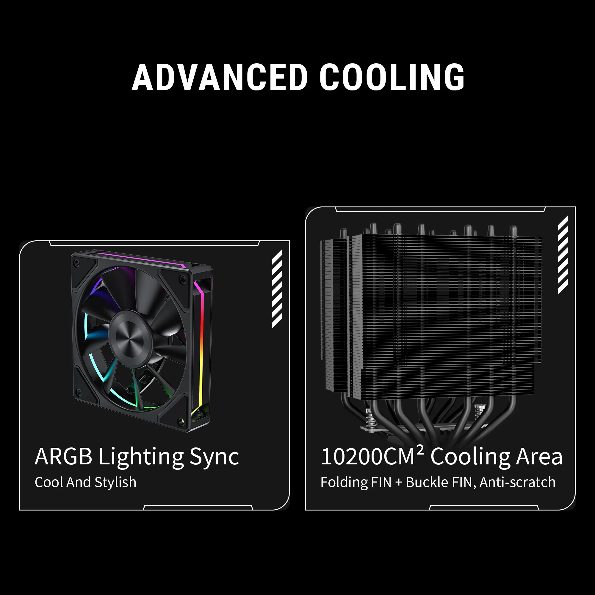 Ant Esports CPU Cooler Air V8 Digital ARGB view 7